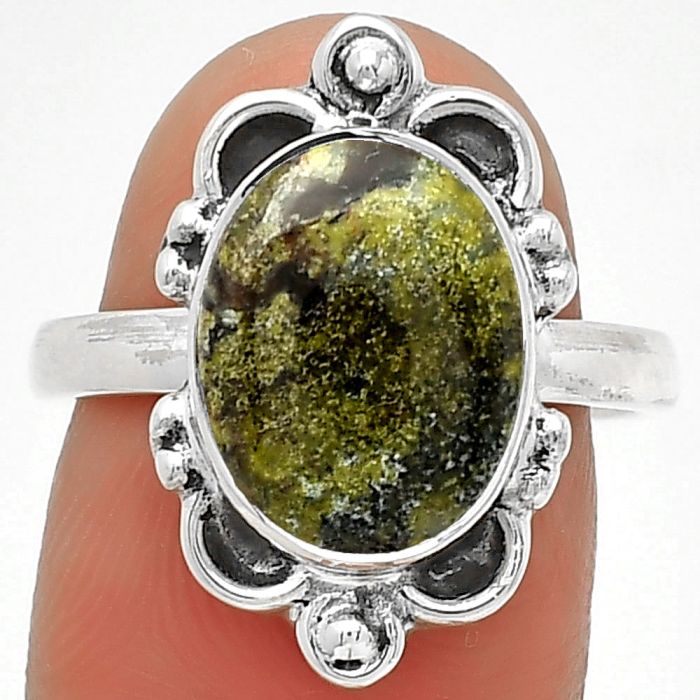 Dragon Blood Stone - South Africa Ring size-7.5 SDR185324 R-1103, 9x12 mm