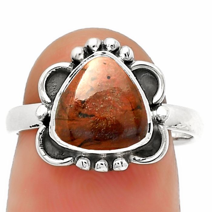 Natural Red Brecciated Jasper Ring size-7 SDR185423 R-1103, 9x9 mm