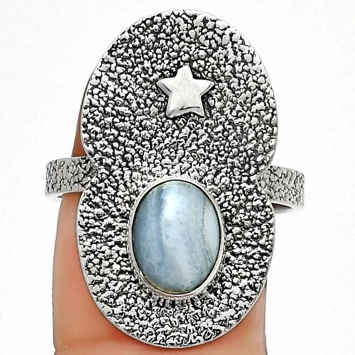 Star - Blue Lace Agate - South Africa Ring size-9 SDR185495 R-1290, 7x9 mm