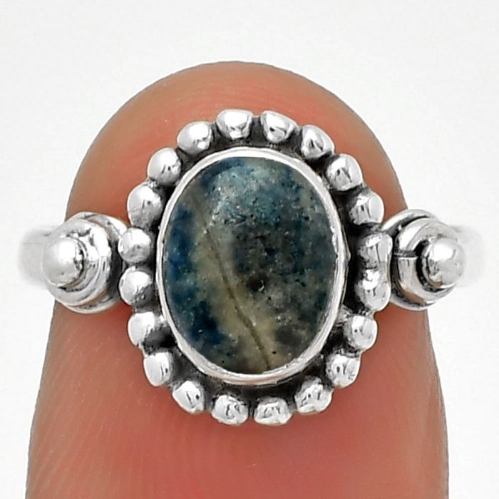 Natural Blue Scheelite - Turkey Ring size-7 SDR185594 R-1071, 7x9 mm