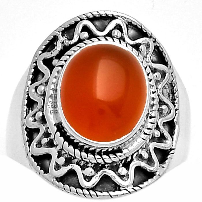 Natural Carnelian Ring size-7 SDR185724 R-1501, 9x11 mm