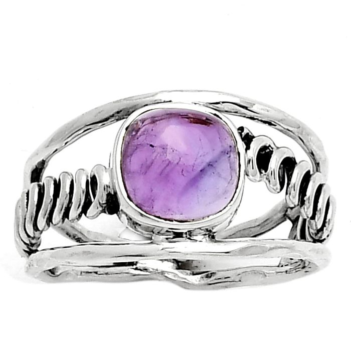 Natural Amethyst Cab - Brazil Ring size-8.5 SDR185986 R-1136, 8x8 mm