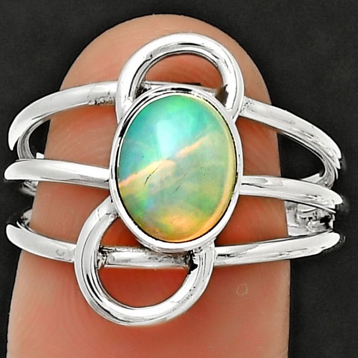 Natural Ethiopian Opal Ring size-8 SDR186580 R-1141, 7x9 mm