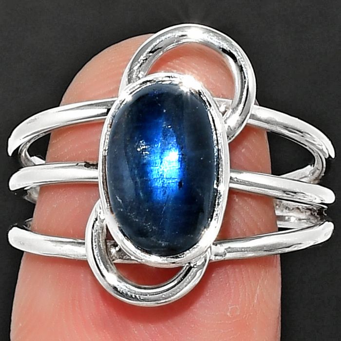 Blue Fire Labradorite - Madagascar Ring size-8 SDR186588 R-1141, 7x11 mm