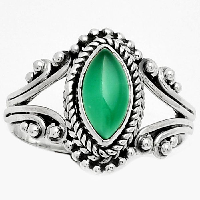 Natural Green Onyx Ring size-7 SDR186630 R-1293, 5x10 mm