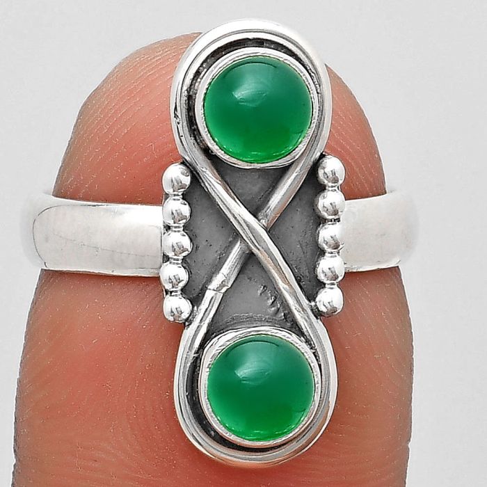 Natural Green Onyx Ring size-7 SDR186726 R-1516, 5x5 mm
