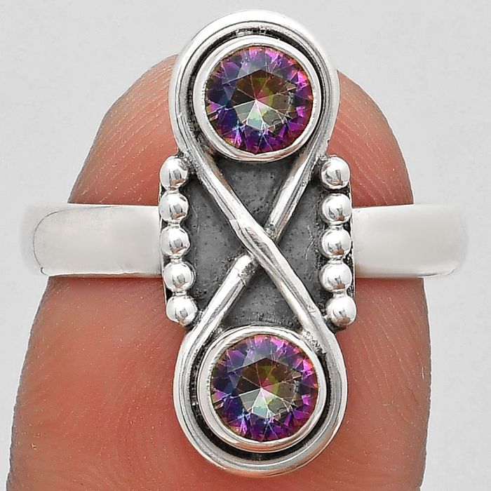 Natural Mystic Topaz Ring size-8 SDR186742 R-1516, 5x5 mm