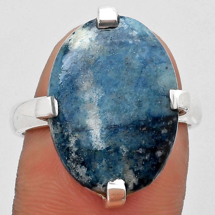 Natural Blue Scheelite - Turkey Ring size-9 SDR187000 R-1089, 15x20 mm