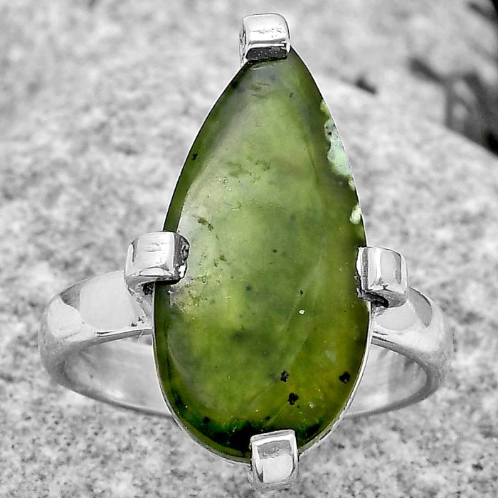 Natural Chrome Chalcedony Ring size-7 SDR187015 R-1089, 10x20 mm