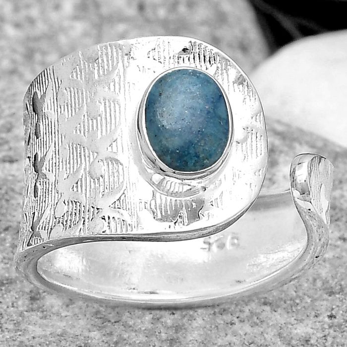 Adjustable - Blue Scheelite - Turkey Ring size-7 SDR187061 R-1319, 5x7 mm