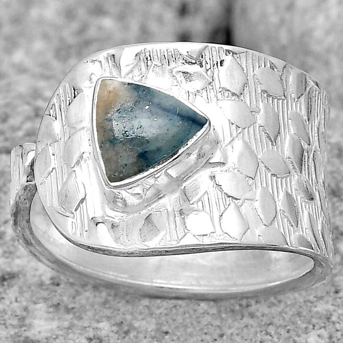 Adjustable - Blue Scheelite - Turkey Ring size-7.5 SDR187149 R-1319, 6x6 mm