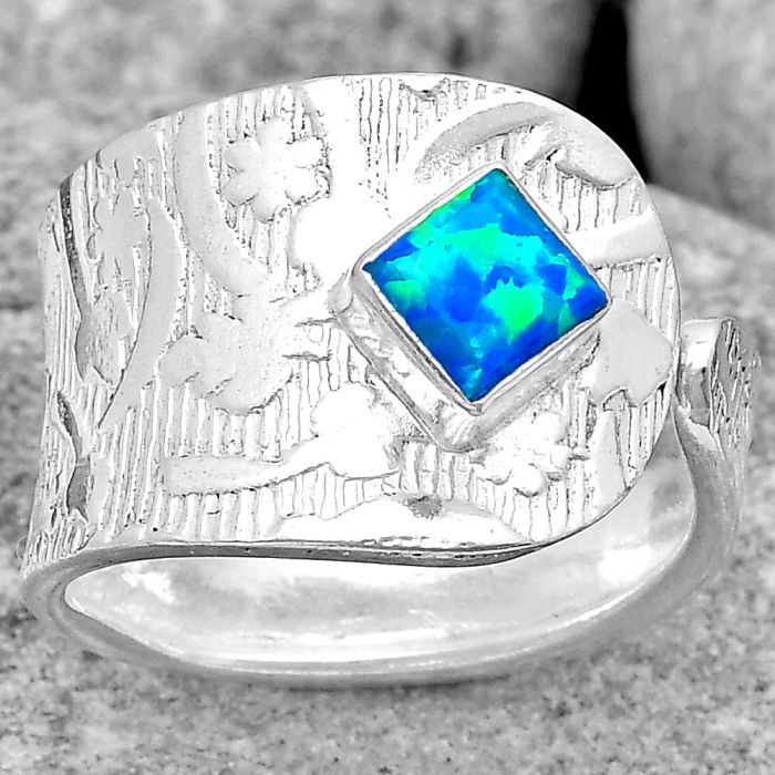 Adjustable - Fire Opal Ring size-7 SDR187218 R-1319, 5x5 mm