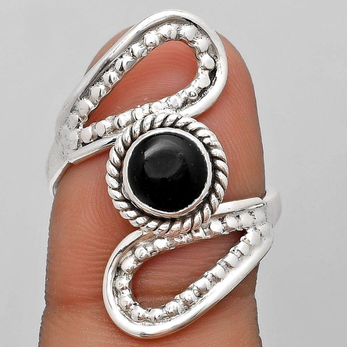 Natural Black Onyx - Brazil Ring size-7 SDR187571 R-1514, 7x7 mm