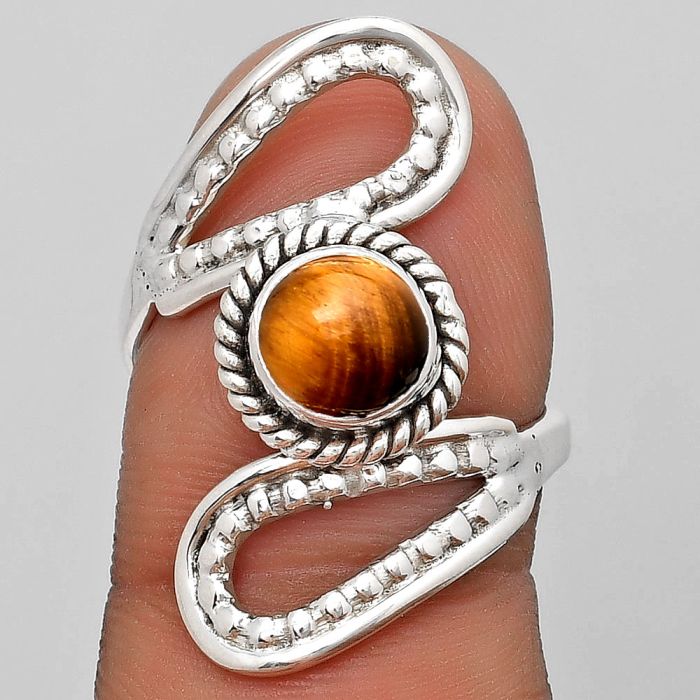 Natural Tiger Eye - Africa Ring size-7 SDR187582 R-1514, 7x7 mm