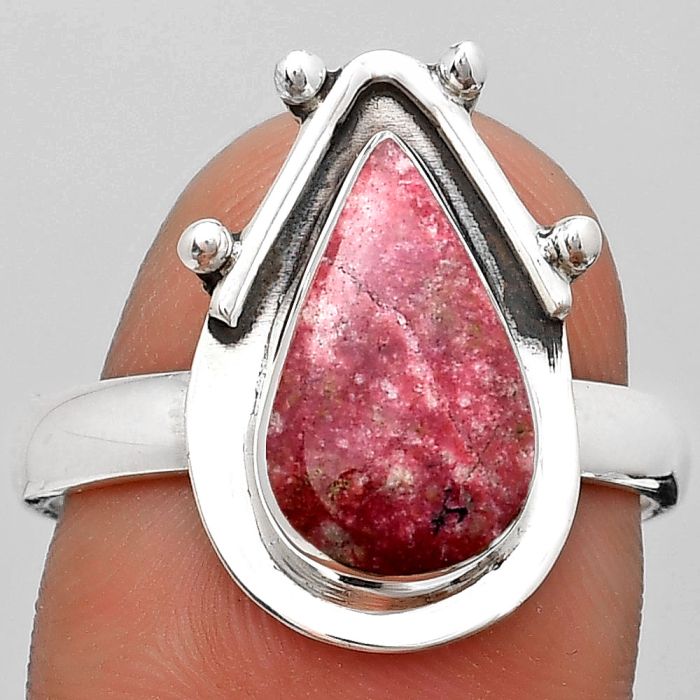 Natural Pink Thulite - Norway Ring size-9 SDR187639 R-1513, 8x13 mm