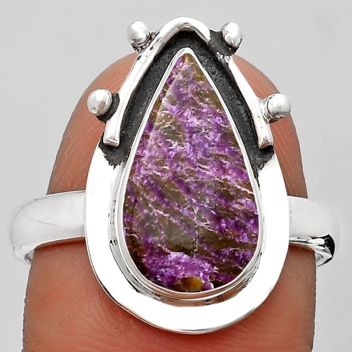 Natural Purpurite - South Africa Ring size-9 SDR187654 R-1513, 8x15 mm