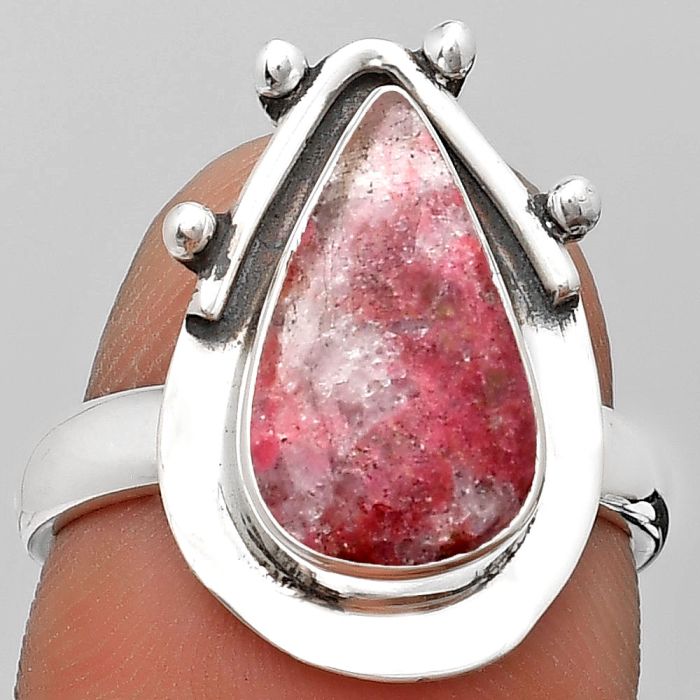 Natural Pink Thulite - Norway Ring size-7 SDR187664 R-1513, 8x14 mm