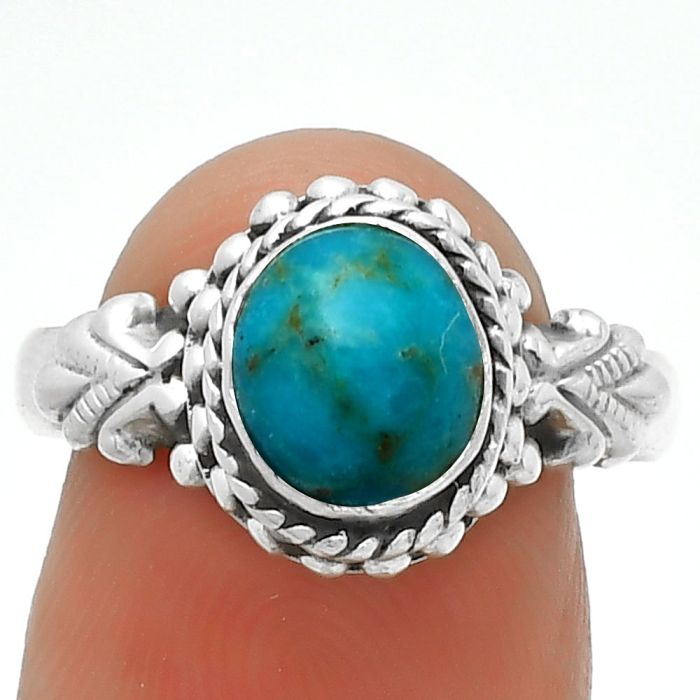 Natural Egyptian Turquoise Ring size-8 SDR188167 R-1292, 7x8 mm