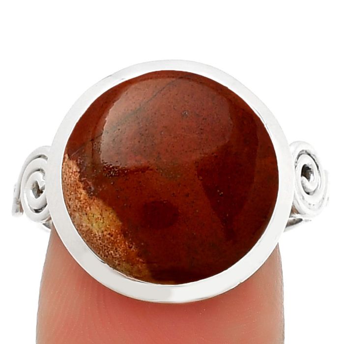 Natural Red Moss Agate Ring size-8 SDR188205 R-1062, 15x15 mm