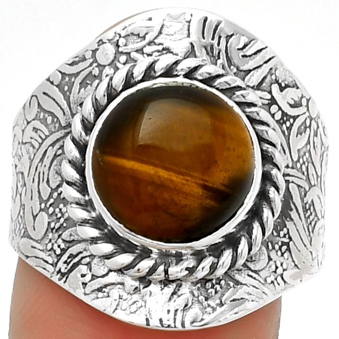 Natural Tiger Eye - Africa Ring size-9 SDR188511 R-1538, 10x10 mm