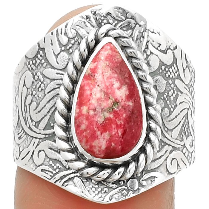 Natural Pink Thulite - Norway Ring size-8 SDR188531 R-1538, 7x12 mm