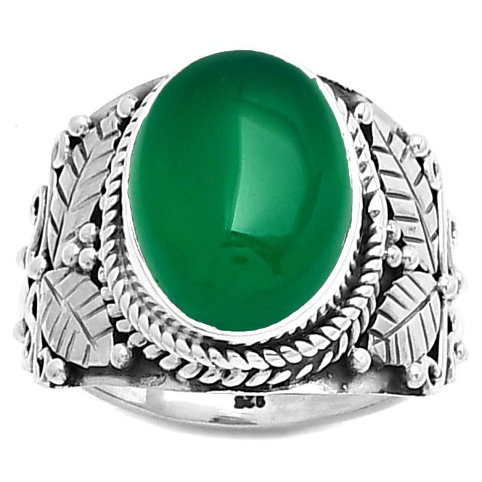 Southwest Design - Green Onyx Ring size-7.5 SDR188566 R-1387, 10x14 mm