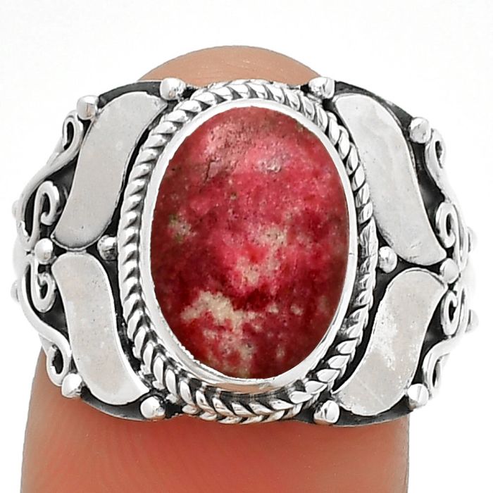 Natural Pink Thulite - Norway Ring size-7.5 SDR188612 R-1507, 8x12 mm