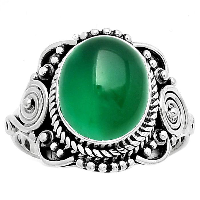 Natural Green Onyx Ring size-8 SDR188708 R-1291, 10x12 mm