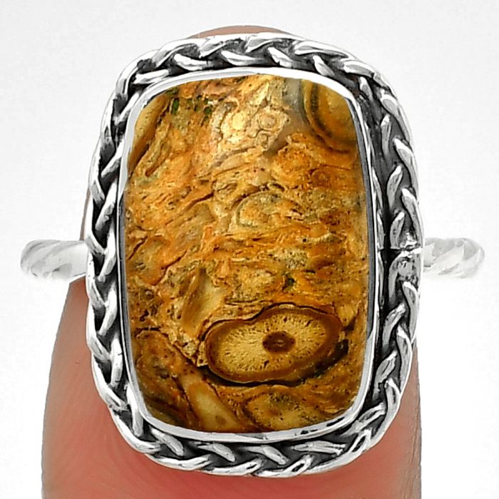 Natural Rock Calcy Ring size-7 SDR189053 R-1142, 11x16 mm