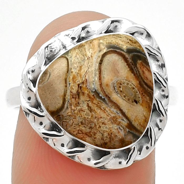 Natural Rock Calcy Ring size-9 SDR189266 R-1083, 13x13 mm