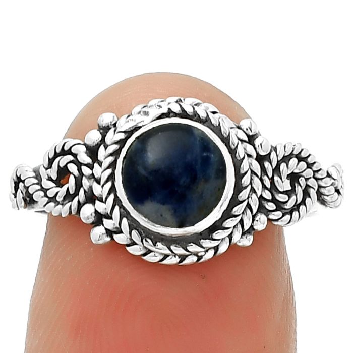 Natural Sodalite Ring size-8 SDR189701 R-1238, 6x6 mm