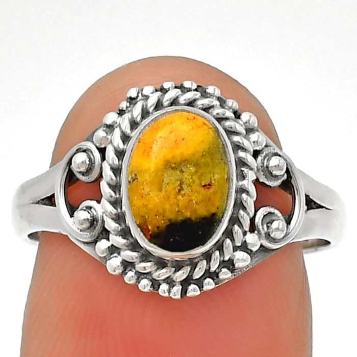 Natural Indonesian Bumble Bee Ring size-8 SDR189744 R-1283, 6x8 mm