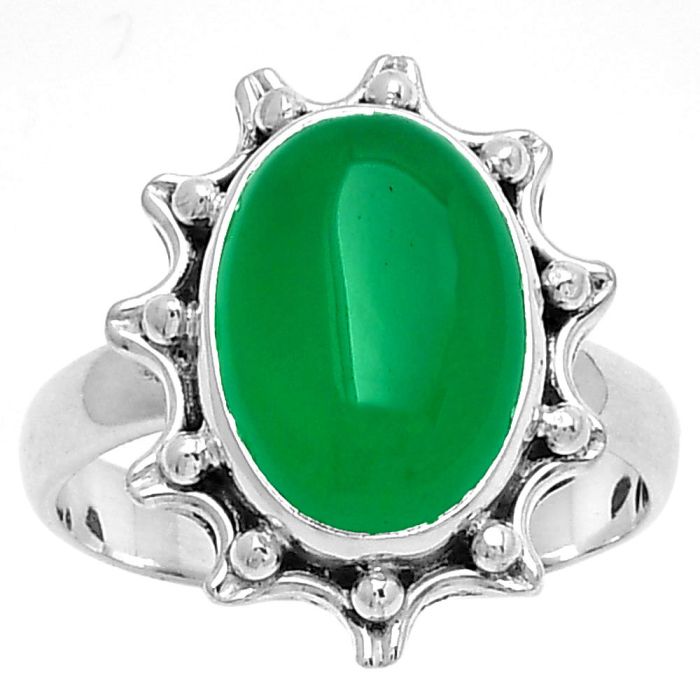 Natural Green Onyx Ring size-7 SDR189917 R-1189, 10x14 mm