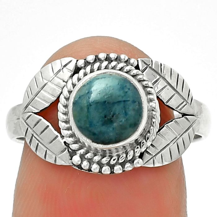 Natural Blue Scheelite - Turkey Ring size-7.5 SDR190075 R-1387, 7x7 mm