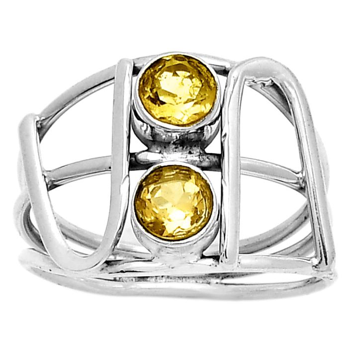 Natural Citrine Ring size-7.5 SDR190128 R-1465, 5x5 mm