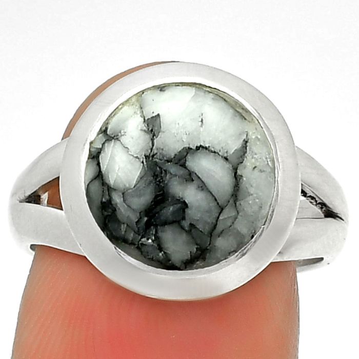 Natural Pinolith Stone Ring size-7 SDR190237 R-1005, 11x11 mm