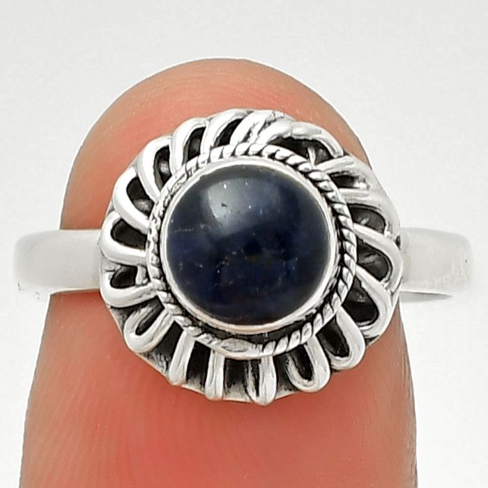 Natural Sodalite Ring size-7.5 SDR190425 R-1596, 7x7 mm