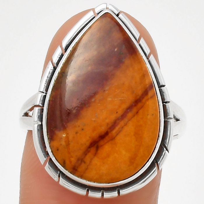 Natural Mookaite Ring size-8 SDR190936 R-1012, 14x20 mm