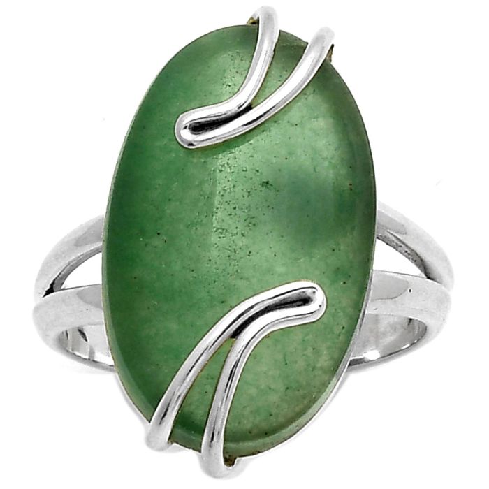 Natural Green Aventurine Ring size-7.5 SDR190965 R-1502, 13x21 mm