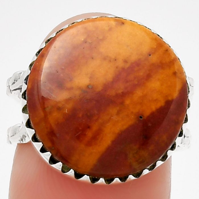 Natural Mookaite Ring size-7 SDR190978 R-1210, 17x17 mm