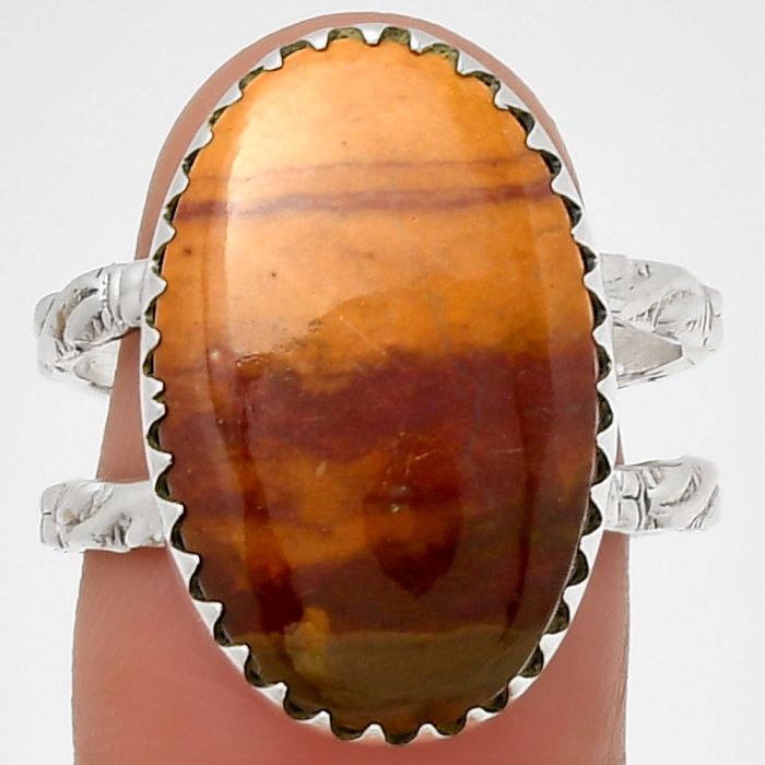 Natural Mookaite Ring size-8.5 SDR190999 R-1210, 14x21 mm
