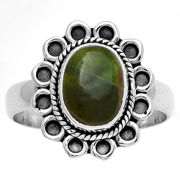 Natural Chrome Chalcedony Ring size-9 SDR191139 R-1256, 8x10 mm