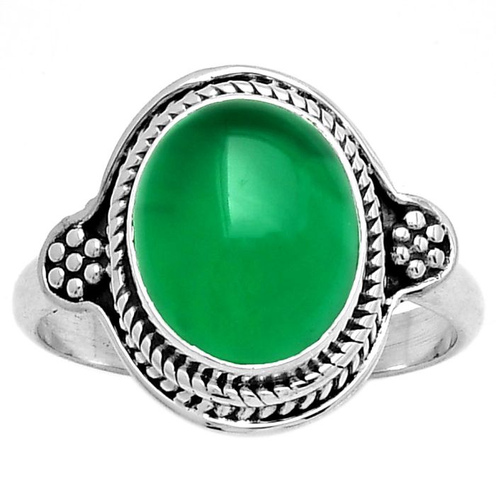 Natural Green Onyx Ring size-7 SDR191176 R-1312, 10x12 mm