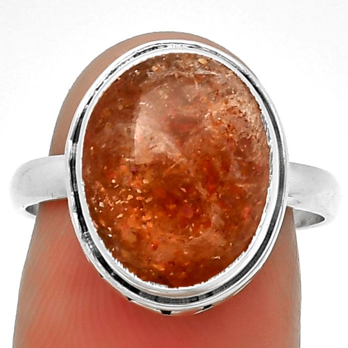 Natural Sunstone - Namibia Ring size-8 SDR191429 R-1499, 11x14 mm