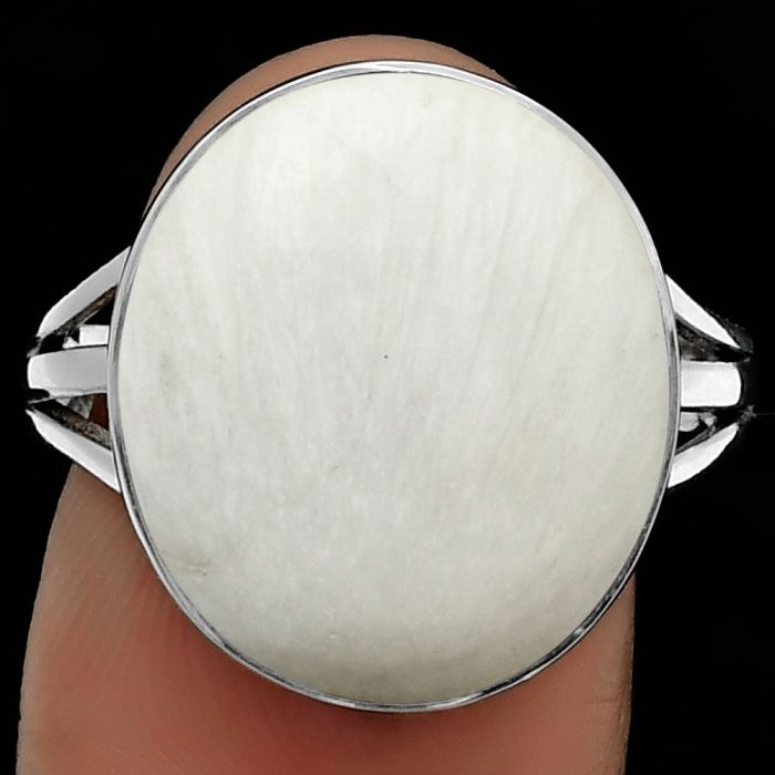 Natural Scolecite - India Ring size-8.5 SDR191826 R-1003, 15x17 mm