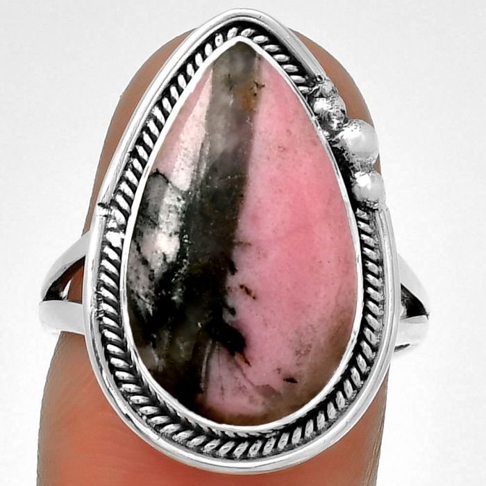 Natural Rhodonite Ring size-7 SDR192167 R-1148, 11x19 mm