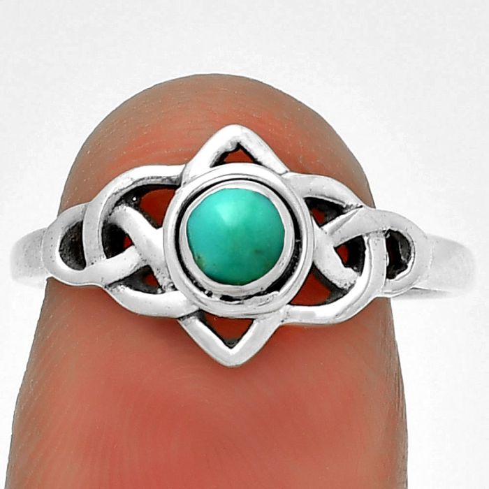Natural Kingman Turquoise 925 Sterling Silver Ring s.7.5 Jewelry R-1172, 4x4 mm