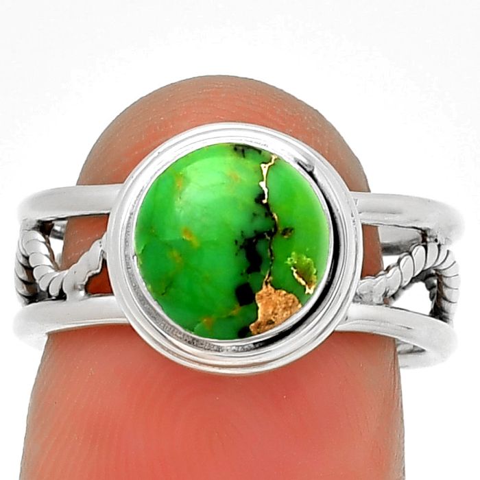 Copper Green Turquoise - Arizona Ring size-6.5 SDR192876 R-1255, 8x8 mm