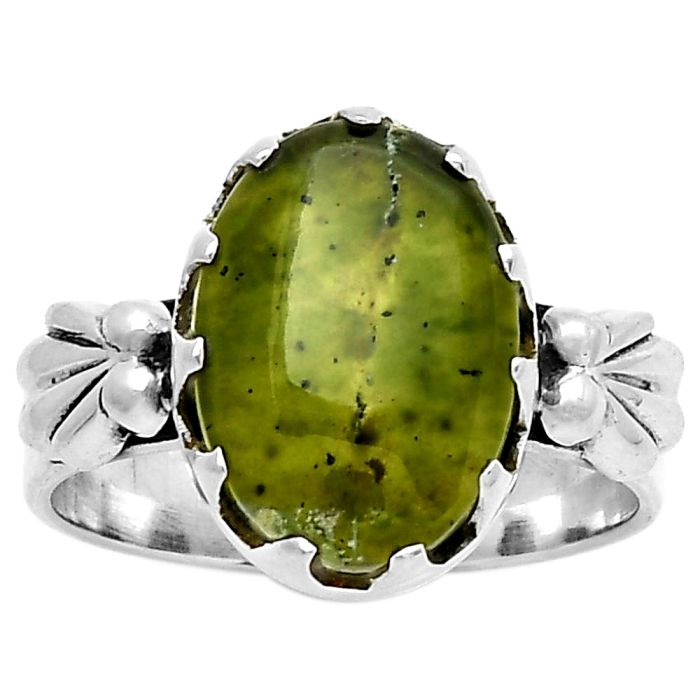 Natural Chrome Chalcedony Ring size-8 SDR193047 R-1210, 10x14 mm