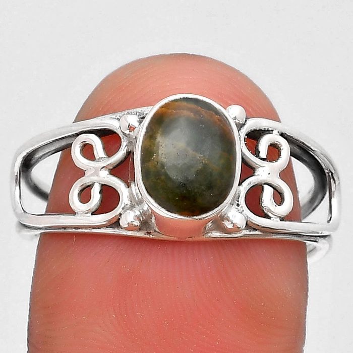 Adjustable - Chrome Chalcedony Ring size-8.5 SDR193141 R-1143, 6x8 mm